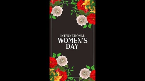 International Women's Day Animated Floral Frame