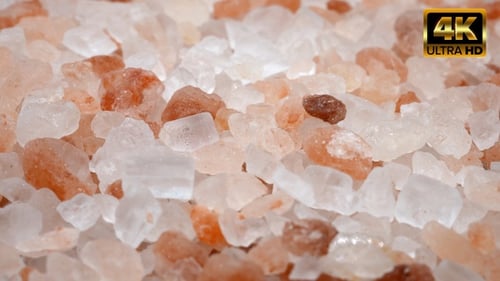 Close-Up of Pink and White Himalayan Salt Crystals
