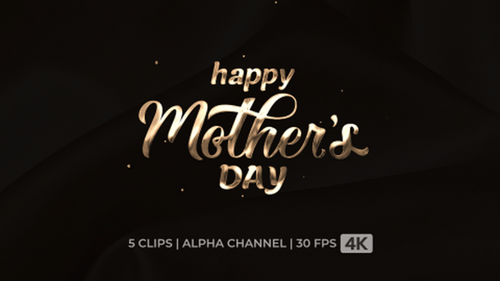 Golden Happy Mother's Day Cursive Text Reveal