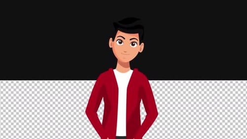 Süßer Junge schaut aus | Alpha Channel
