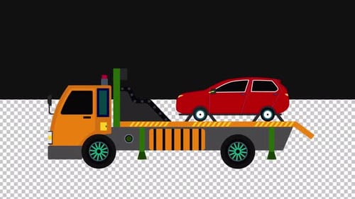Car Service Tow Truck 2D | Alpha Channel