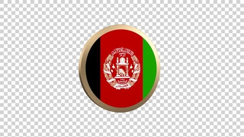 Afghanistan Flag Circle Shape Alpha Loop