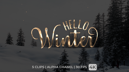 Elegant Metallic Script Text Reveal for Winter Greetings