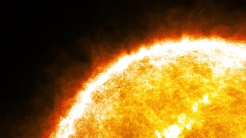 Abstract Fiery Sun Surface with Energetic Plasma Loop Background