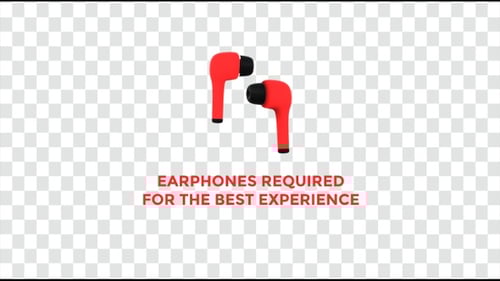 Modern 3D Red Headphones Seamless Loop Animation