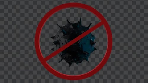 No Virus Sign 3D Animation