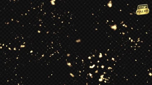Golden Glitter Particles Overlay for Celebrations