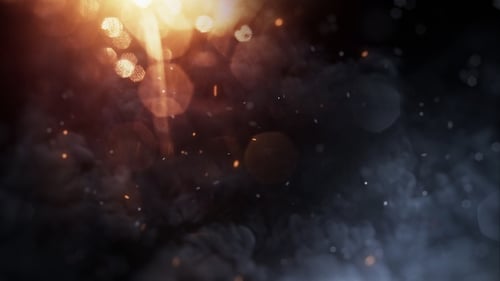 Warm Bokeh Lights and Smoke Elements - Cinematic Background