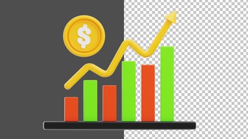 3D Animation of Financial Charts | Alpha Channel