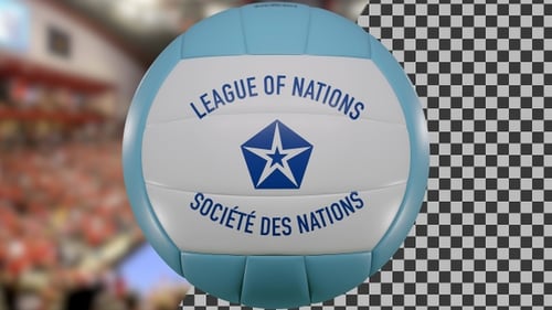Rotating 3D Volleyball Sphere with League of Nations Logo