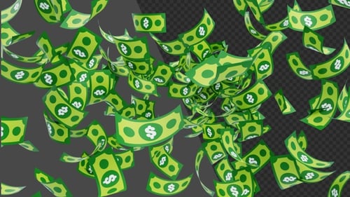 3D Animation of Flying Money | Alpha Channel