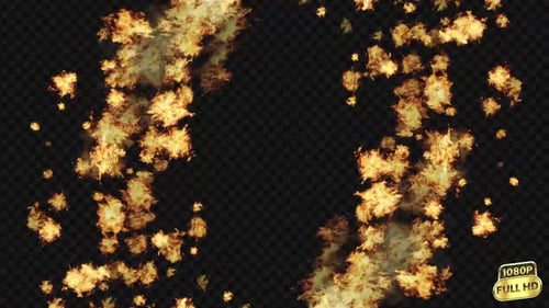 Dynamic Fiery Particle Reveal Transition