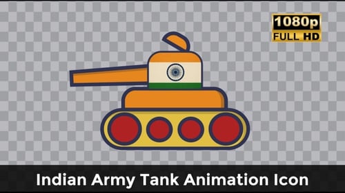 Ícone de animação de tanque do exército indiano — Pacote de combate entre Índia e Paquistão