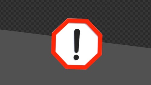 Señal de advertencia roja en 3D | Alpha Channel