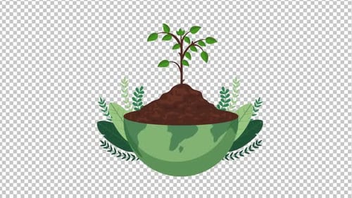 Animación de plantación de árboles para el Día Mundial del Medio Ambiente