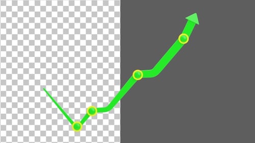3D Green Graph | Alpha Channel