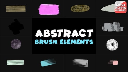 Animated Abstract Brush Stroke Elements and Transitions
