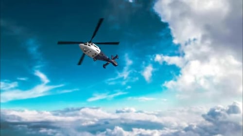 Realistic Animated Helicopter Flying with Alpha Channel