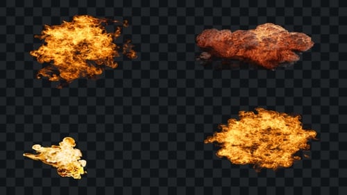 High Quality Realistic VFX Fire and Explosion Elements with Alpha Channel