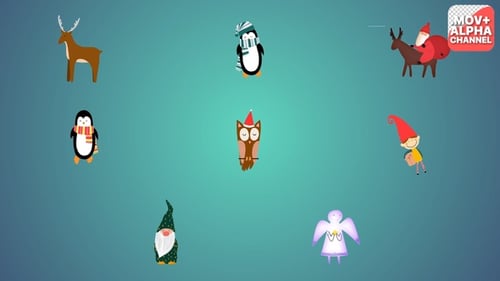 Animated Christmas Flat Design Character Pack