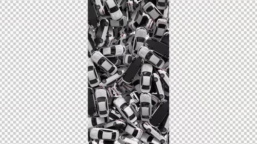 Vertical Falling Car Pile Alpha Transition