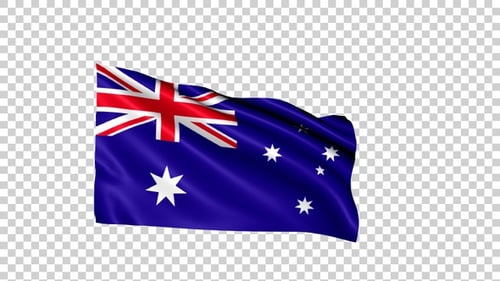 Realistic 3D Waving Australian Flag Loop