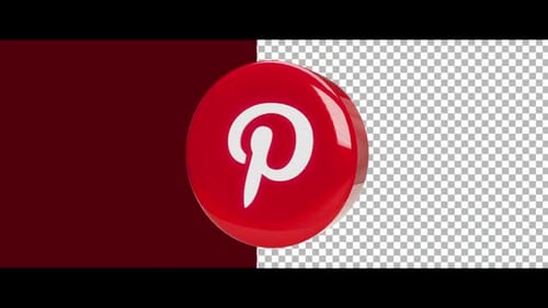 Animated 3D Glossy Social Media P Icon