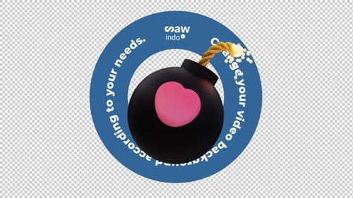 Bom Valentine Love 3D Animation Loop Trasparent