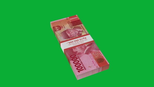 Indonesian Rupiah Money Stack 3D Rotation Animation, Backgrounds Motion ...