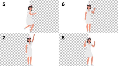 Animated Female Nurse Character Action Pack