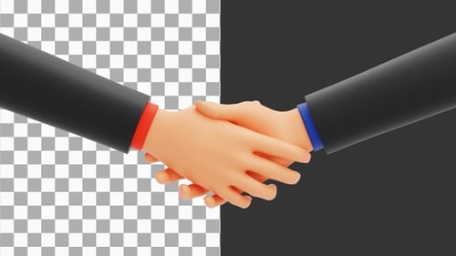 3D Animation of Business Deal Coins | Alpha Channel