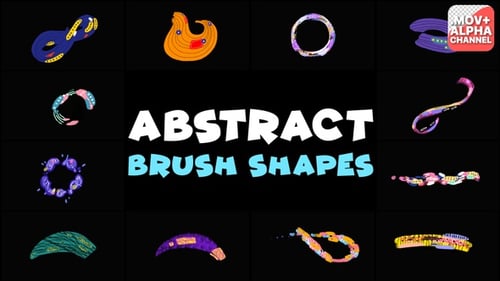 Dynamic Abstract Hand-Drawn Brush Animation Elements