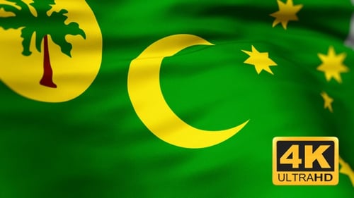 Dynamic Waving Flag of Cocos Keeling Islands