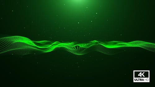 Green Modern Particles Wave Flow Looped V8