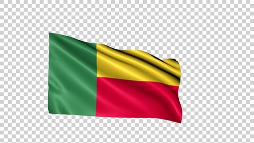 Benin National Flag Waving Animation