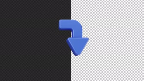 Movimento 3D de seta para baixo - 4K