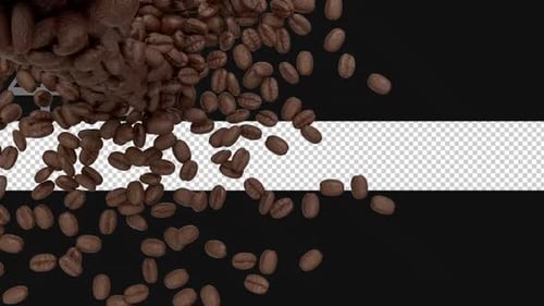 Realistic Coffee Beans Pouring Transition