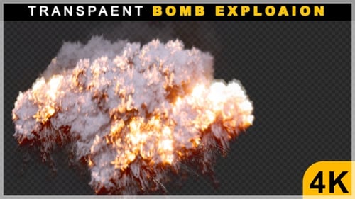 Realistic Render Bomb Blast Or Explosion Animation On Transparent Background