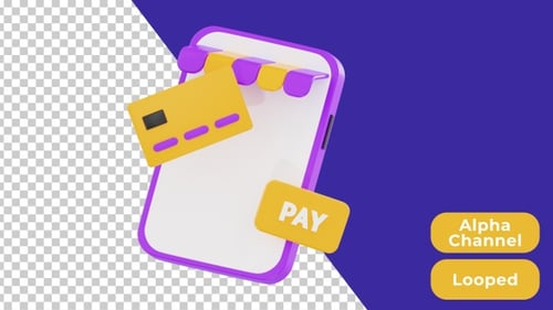 3D Animated Online Payment | Alpha Channel