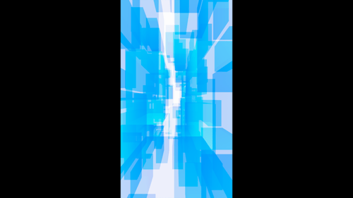 Animación Vídeo bucle de partículas cúbicas transparentes con degradado azul vertical