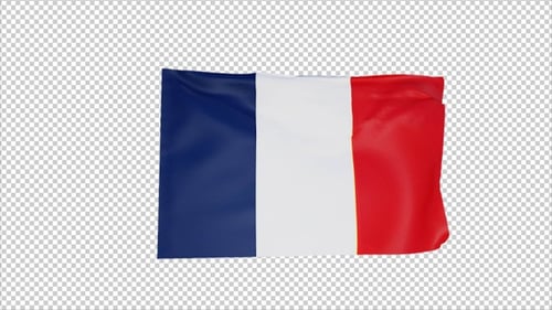 3D Animation of the Waving National Flag of France