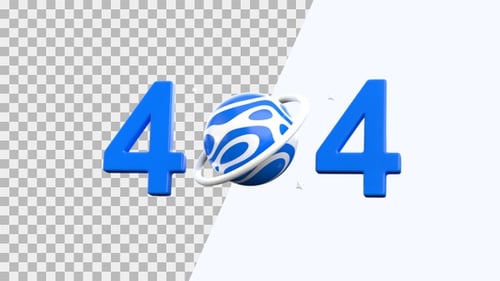 3D Animated 404 Error Page with Rotating Planet and Stars