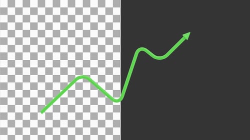 Animation 3D d'une maquette de flèche de croissance | Alpha Channel