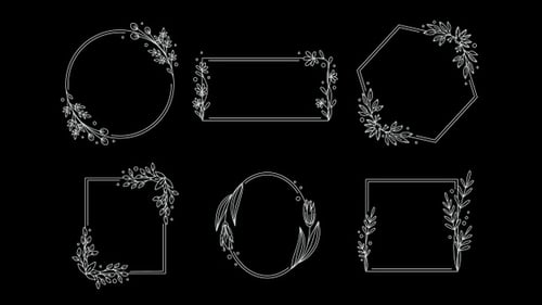 Animated Decorative Floral Frames and Wreaths