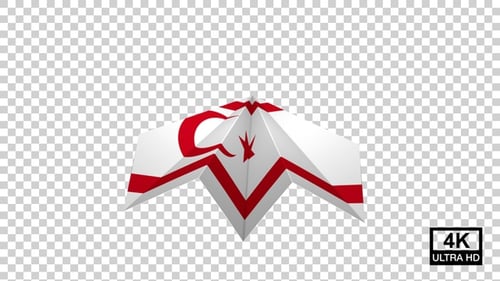 Drapeau de l'avion en papier de la République turque de Chypre du Nord