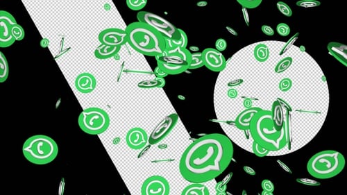 3D WhatsApp Logos Dynamically Floating on a Black Background