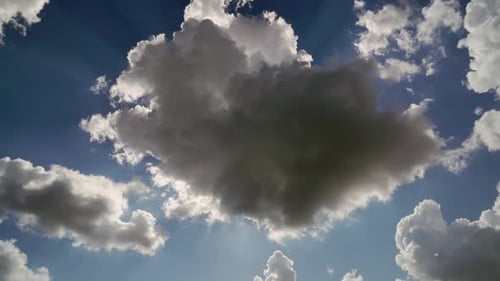 8K Sunbeams And Sun Rays Behind The Clouds