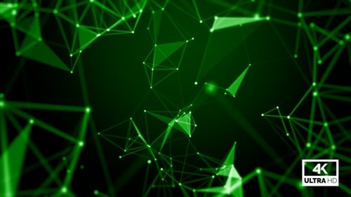 Low Poly Plexus Network Background Green V9