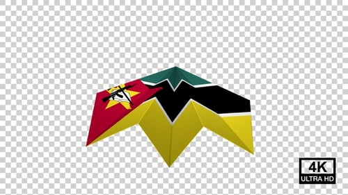 Paper Airplane Of Mozambique Flag