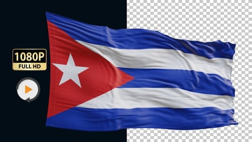Realistic Waving Cuban Flag Animation
